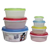 14Pc. Round Plastic Container Set