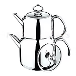 Double Teapot 1.0L/2.0L Wire Handle – Pack of 6 | Persian Turkish Tea Kettle Set