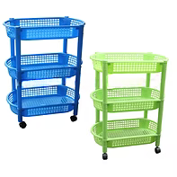 Plastic Rack with Wheels 3 Layers, Oval