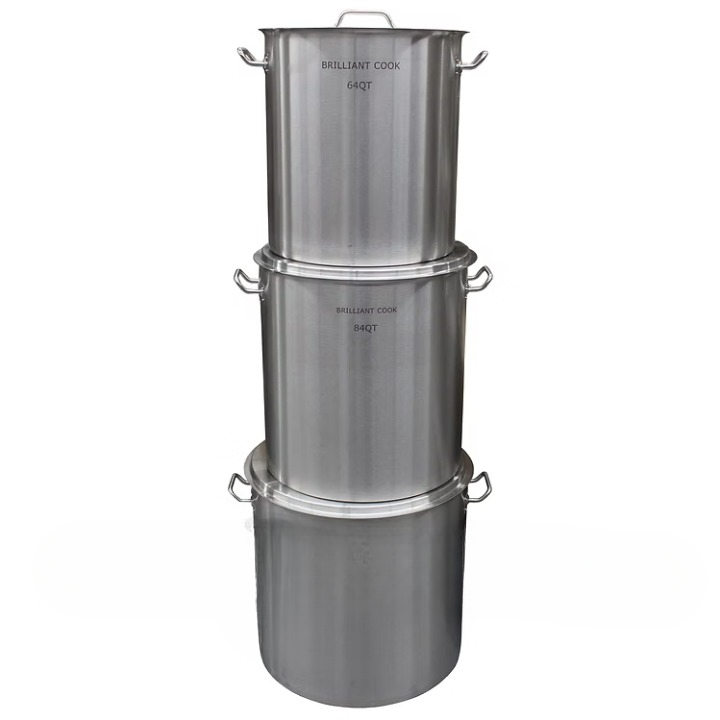S/S Commercial Stock Pot Set w/ Steamer Rack (64/84/100 QTS)