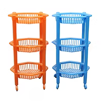 Plastic Rack with Wheels 3 Layers, Round