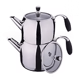 Double Teapot with Silicone Handle 1.0L/2.0L – Pack of 6 | Persian Turkish Tea Kettle