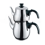 Stainless Steel Double Teapot 1.1L/2.5L – Pack of 6 | Persian Turkish Tea Kettle Set