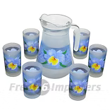 7Pc. Glass & Pitcher Set (MARYLINE BLUE) - Pack of 6