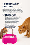 AMICUS - Aqua Mini Portable Water Fountain for Pets - Stainless Steel Faucet - Automatic Pet Drinking Fountain and Dispenser for Cats and Dogs