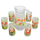 7Pc. Glass & Pitcher Set ( ELOISA RED) - Pack of 6