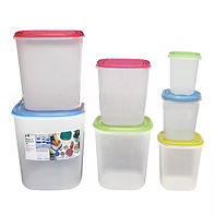 14Pc. Tall Square Plastic Container Set