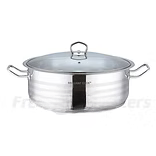 10.2 QT Brilliant Cook Stainless Steel Lowpot with Glass Lid