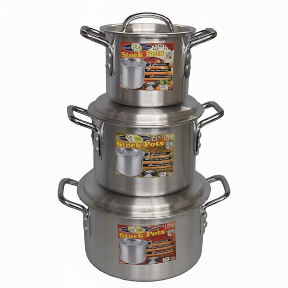 Brilliant Cook 3 Pc. Aluminum Stock Pot Set (2, 3.5, 5.5Qts)