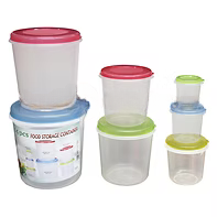 14Pc. Cylindrical Plastic Container Set