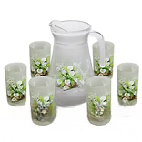 7Pc Glass & Pitcher Set (LILY PARTY)