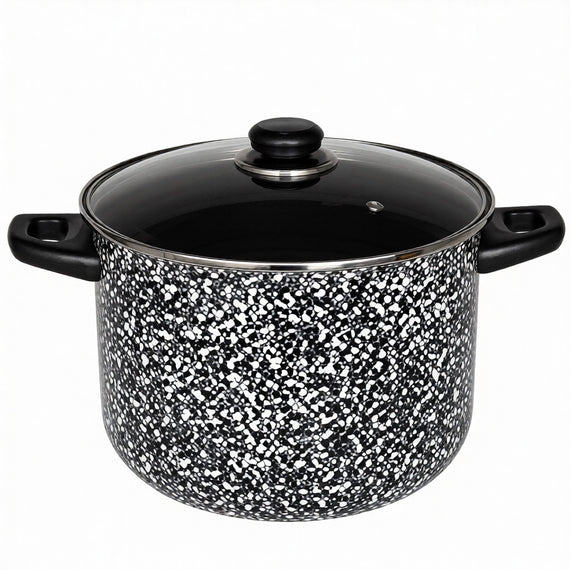 8Qt Stock Pot w/ Glass Lid Granite
