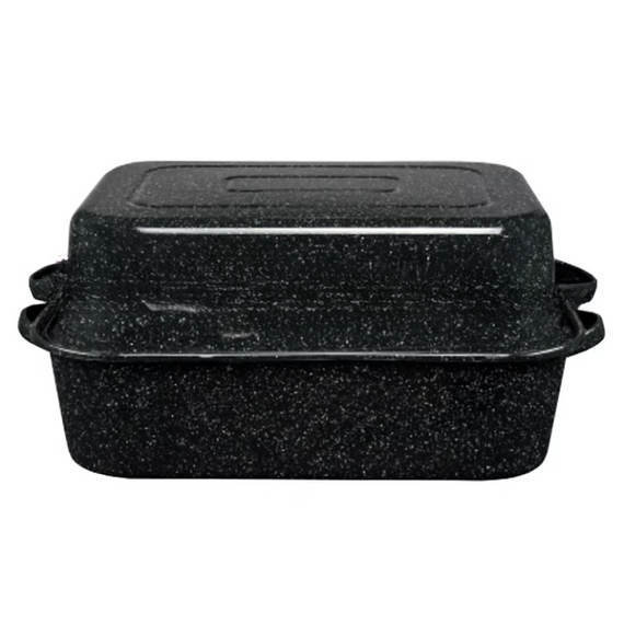 Granite Ware 21" Rectangle Roaster Covered Black