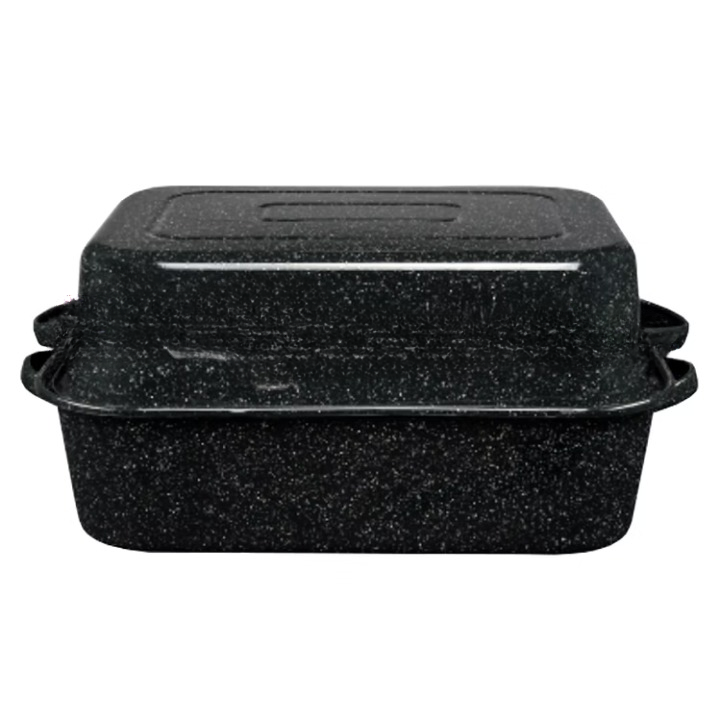 Granite Ware 21" Rectangle Roaster Covered Black
