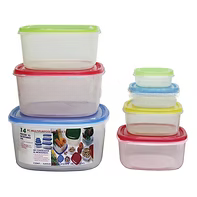 14Pc. Square Plastic Container Set