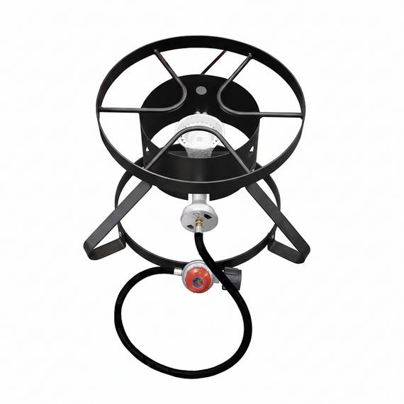 High Pressure Burner with Rack 38×38×30cm – Outdoor Cooking Burner with Wind Guard