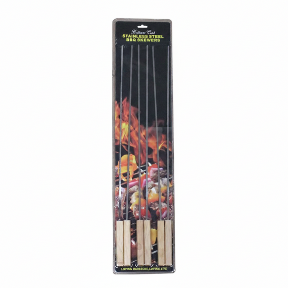 5 mm S/S BBQ Skewer w/ Wood Handle - C/S