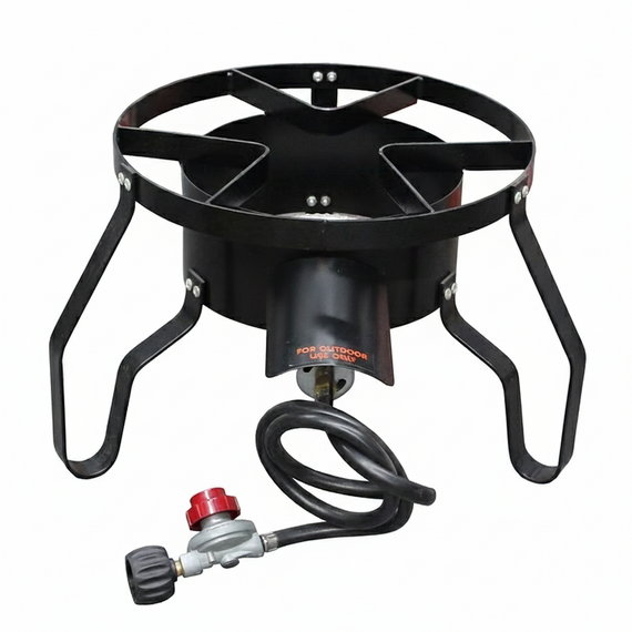 High Pressure Outdoor Cast Iron Burner 41×41×30cm – Heavy-Duty Wind Guard Stove