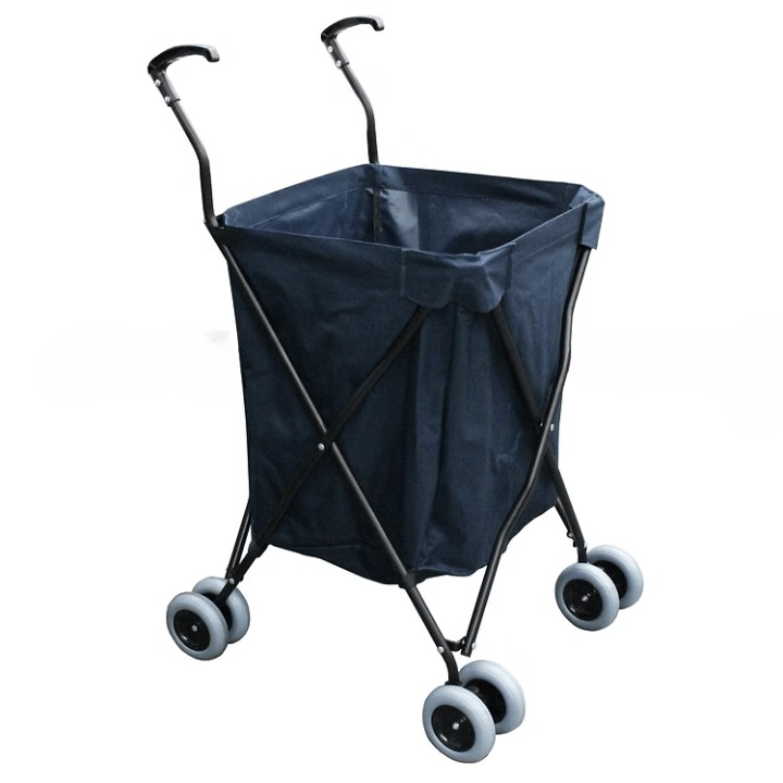 Folding Shopping Cart w/ Blue Bag