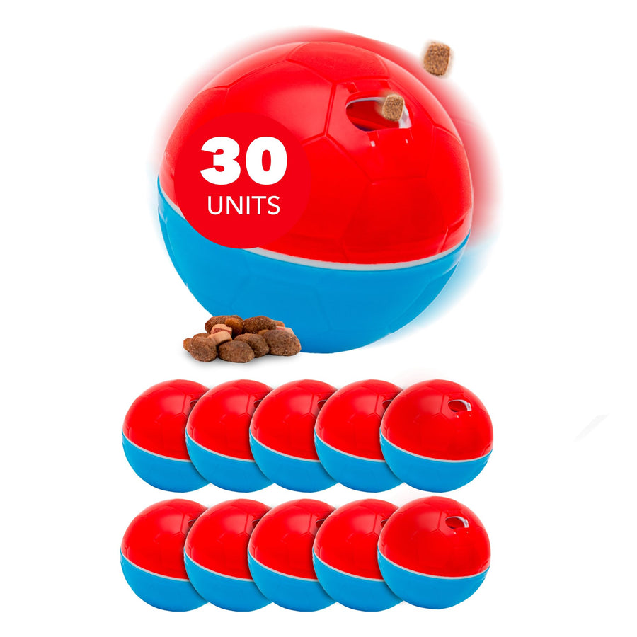 amicus Crazy Ball - 15x100g + 15x300g Treat Dispenser - Dog Toy (Red/Blue)