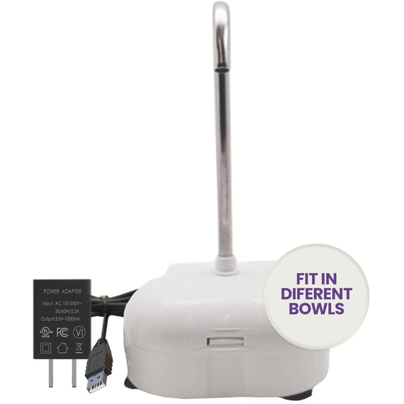 Amicus Automatic Pet Water Fountain for Cats and Dogs - Stainless Steel and BPA-Free Design - Quiet Pump, Replacement Filters Included - Cat Drinking Fountain and Dog Water Dispenser