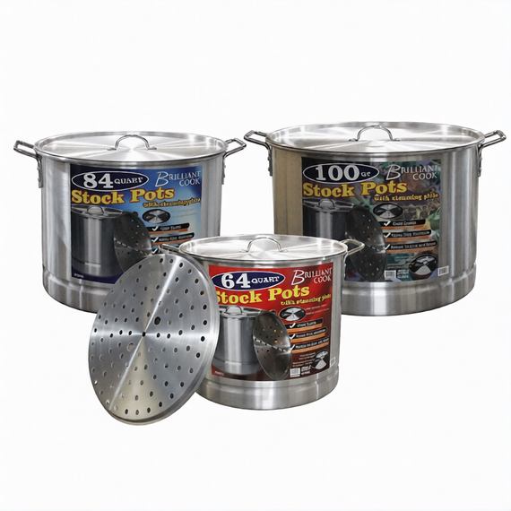 Brilliant Cook 4 Pc. Aluminum Stock Pot (2, 3.5, 5.5, 8Qts)