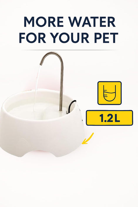 AMICUS - Aqua Mini Portable Water Fountain for Pets - Stainless Steel Faucet - Automatic Pet Drinking Fountain and Dispenser for Cats and Dogs