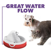 AMICUS - Aqua Flow Water Fountain for Pets - Cats and Dogs Fountains, Anti-Hair Drainage System