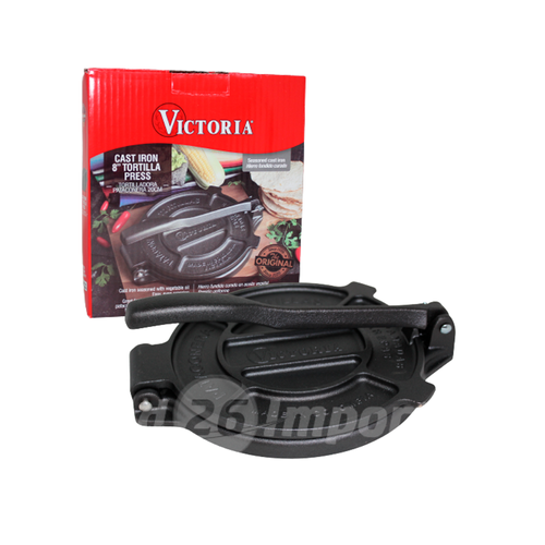 Victoria 8" Cast Iron Tortilla Press &amp; Pataconera, Seasoned