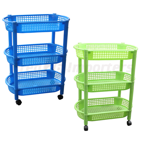 Plastic Rack with Wheels 3 Layers, Oval